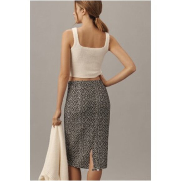NWT-By Anthropologie Knee-Length Pencil Skirt - Black Motif - M - Picture 4 of 5